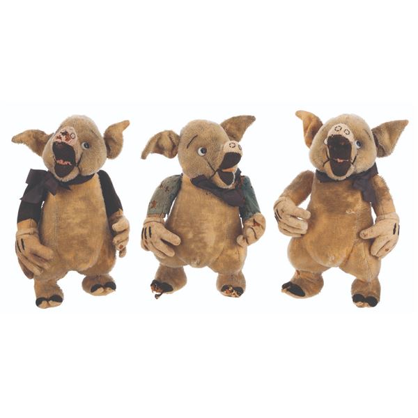 A Rare Set of Ernesto Cahn Three Little Pigs Dolls.