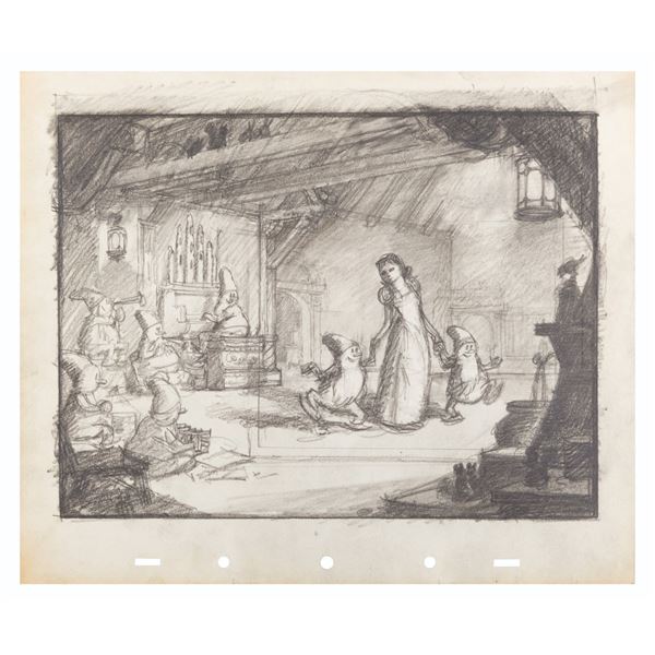 A "Snow White and the Seven Dwarfs" Layout Drawing.