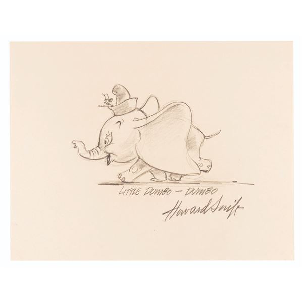 A Dumbo Drawing Signed By Howard Swift.
