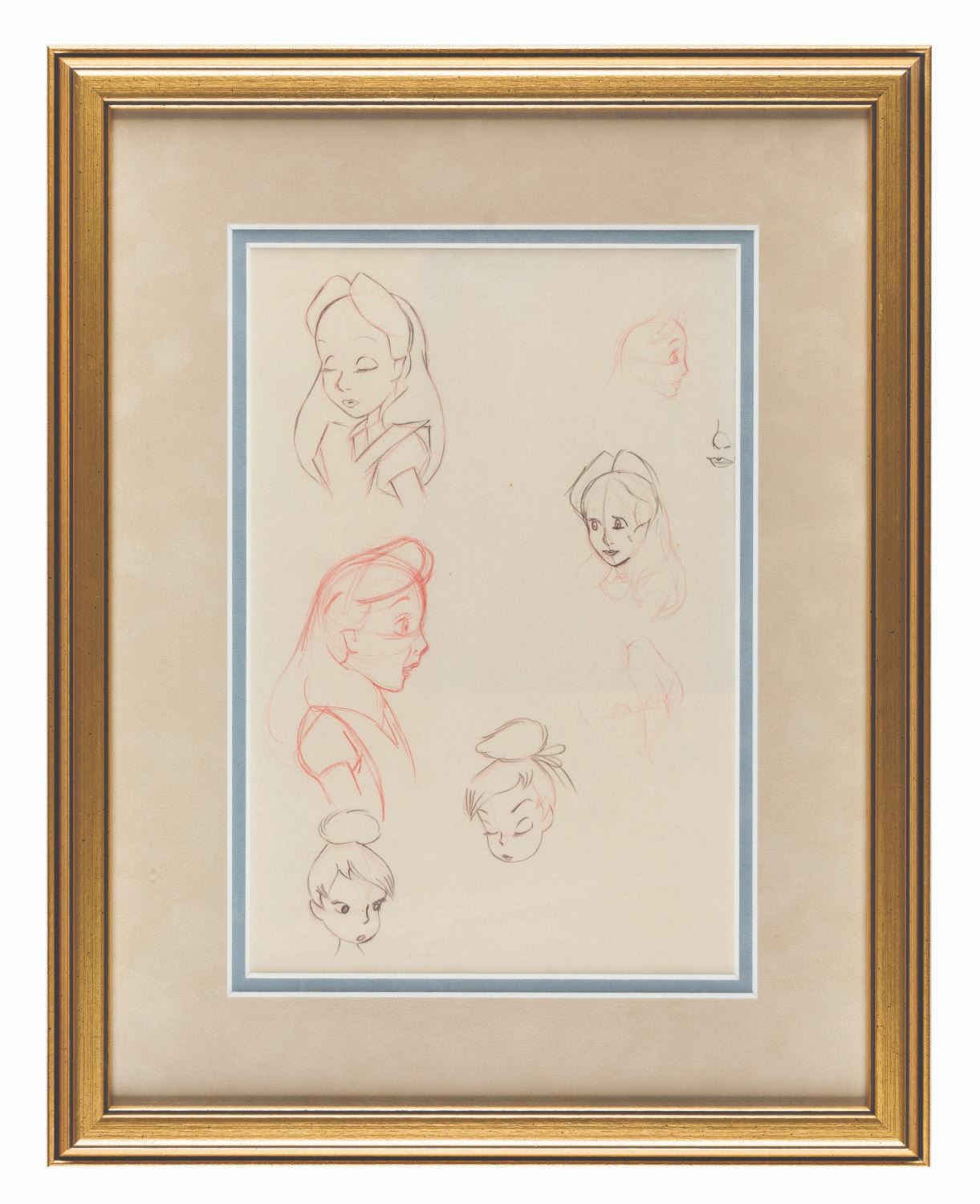 An Alice and Tinker Bell Character Study Drawing. - Van Eaton Galleries