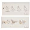Image 1 : A Pair of Ollie Johnson Estate Hand-Colored Sketches.