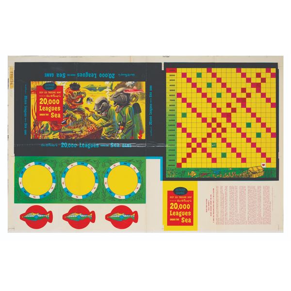 A Rare 20,000 Leagues Board Game Printer's Proof Sheet.