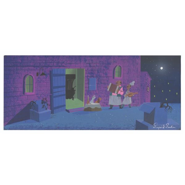 A  Lady and the Tramp  Eyvind Earle Concept Painting.