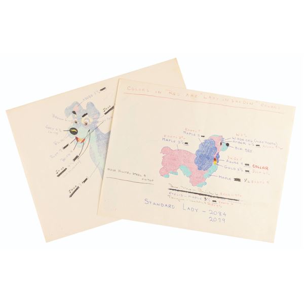 A Pair of  Lady and Tramp  Color Model Sheets.