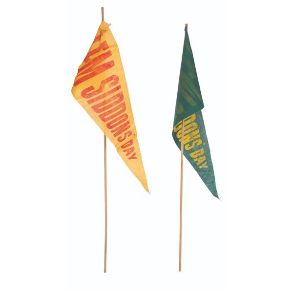 A Pair of Pennants from "Follow Me, Boys!"