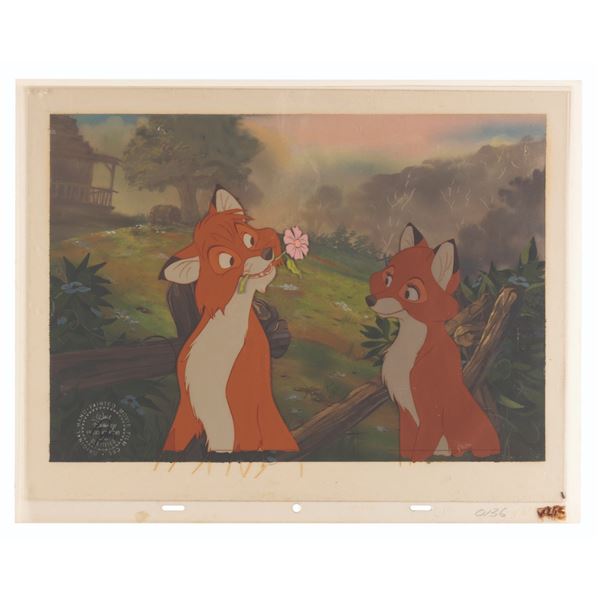 An Original Tod and Vixey Cel Setup and Background.