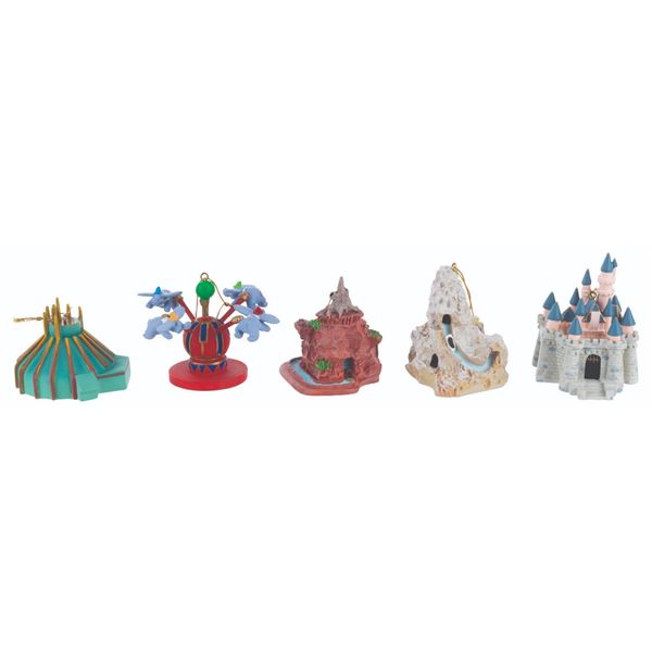 A Set of Disneyland Attraction Ornaments.
