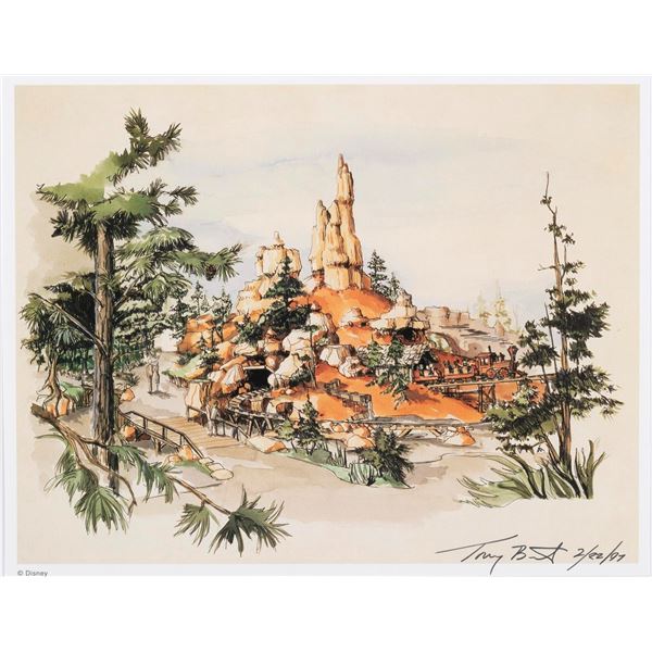 A Tony Baxter Signed Big Thunder Mountain Print.