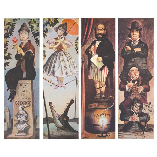 A Set of Haunted Mansion Stretching Portrait Prints.
