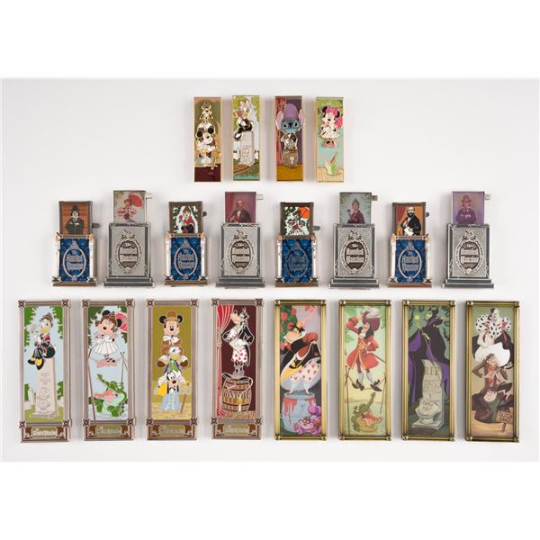 A Haunted Mansion Stretching Portrait Pin Collection.