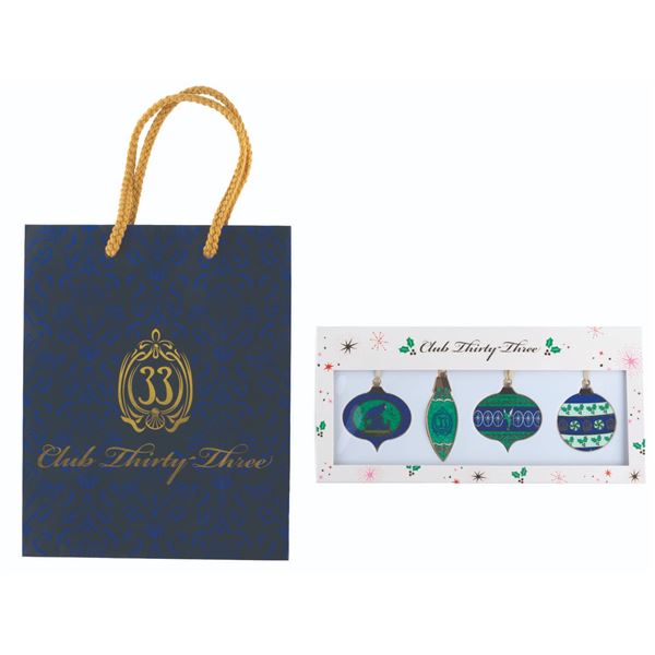 A Club 33 Christmas Ornament Set.