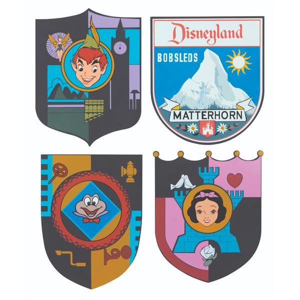 A Set of Fantasyland Metal Attraction Shields.