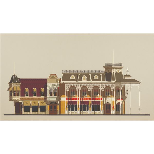 A Rare RETLAW Main Street U.S.A. Silkscreen Elevation.