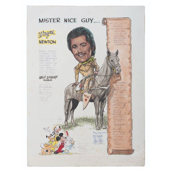 A Walt Disney World Cast Signed Card for Wayne Newton.