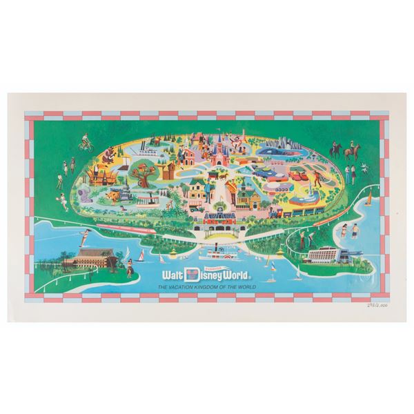 A Walt Disney World 40th Anniversary Preview Map Print.