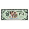 Image 1 : A Disney Dollars California Adventure $5 Bill.