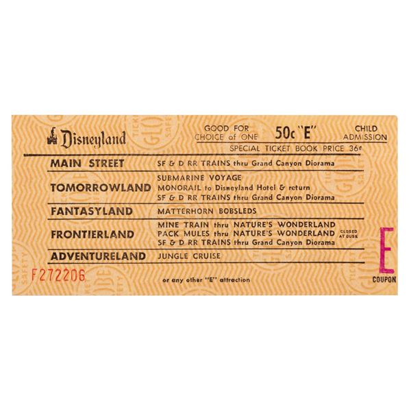 A 1961 Disneyland "E" Ticket.