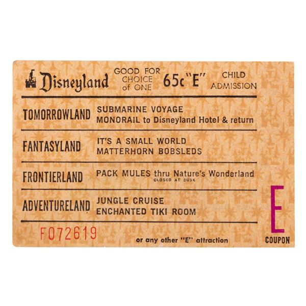 A 1966-67 Disneyland "E" Ticket.