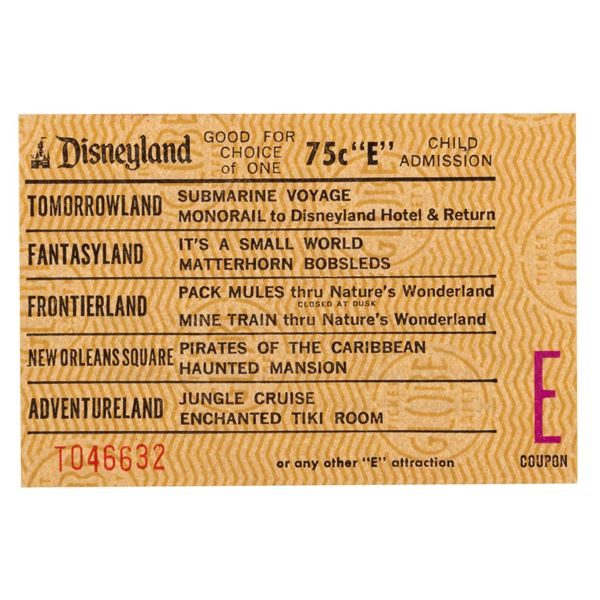 A 1970s Disneyland "E" Ticket.