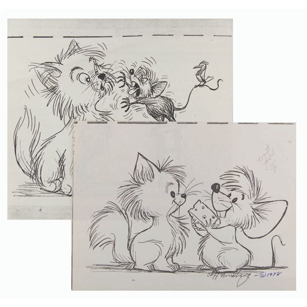 A Pair of Cliff Nordberg Xeroxed Drawings.