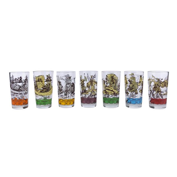 A Davy Crockett Drinking Glass Collection.