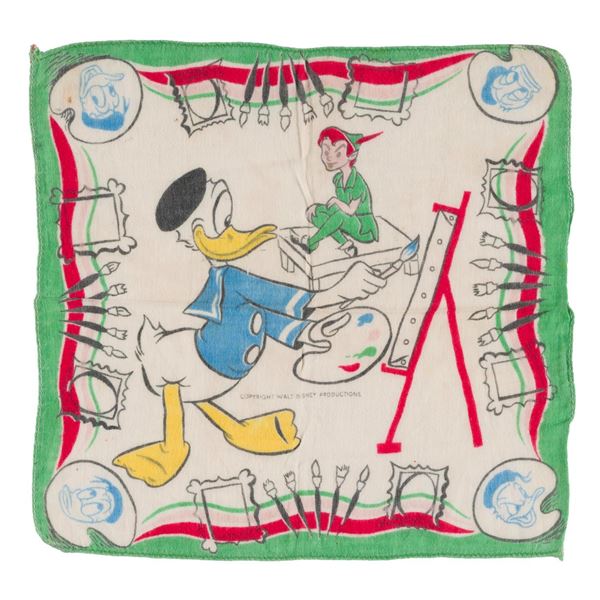A 1950s Donald Duck and Peter Pan Handkerchief.