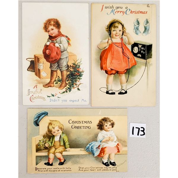 Signed Artist Clapsaddle Christmas Children Postcards 9