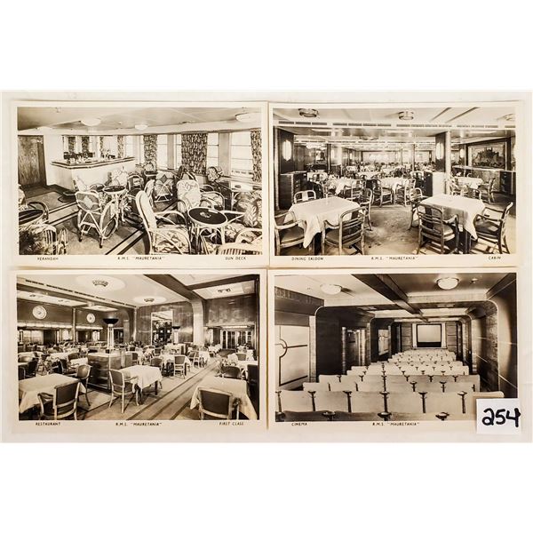 Real Photo Ship Ocean Liner Interior RMS Mauretania Postcards 8