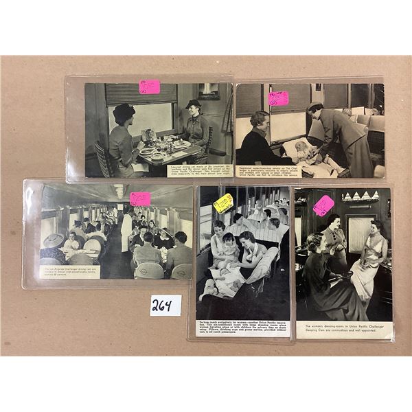 Train Railroad Challenger Interior Black & White Postcards 5