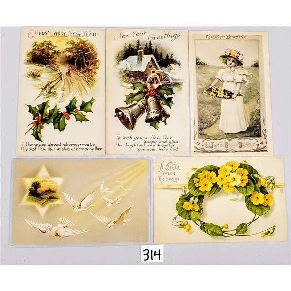 Group of 35 Holiday Greeting Postcards