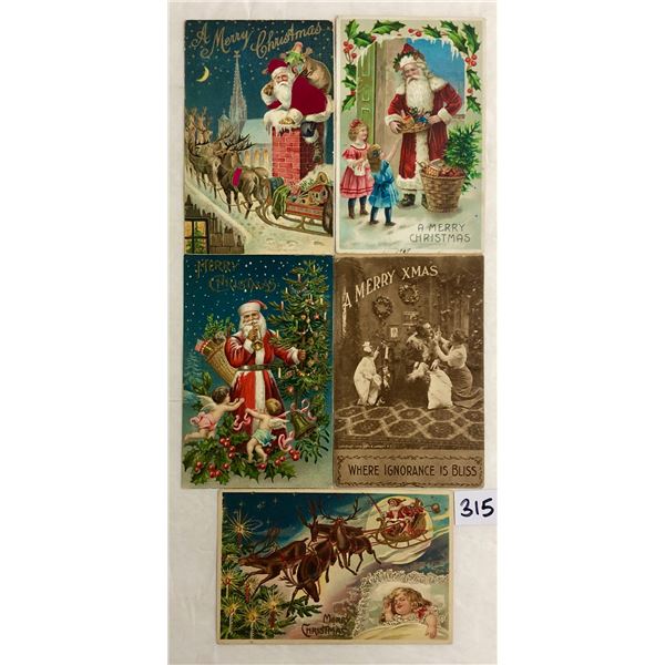 Christmas Holiday Greetings Postcards - Several Santa 20 Postcards