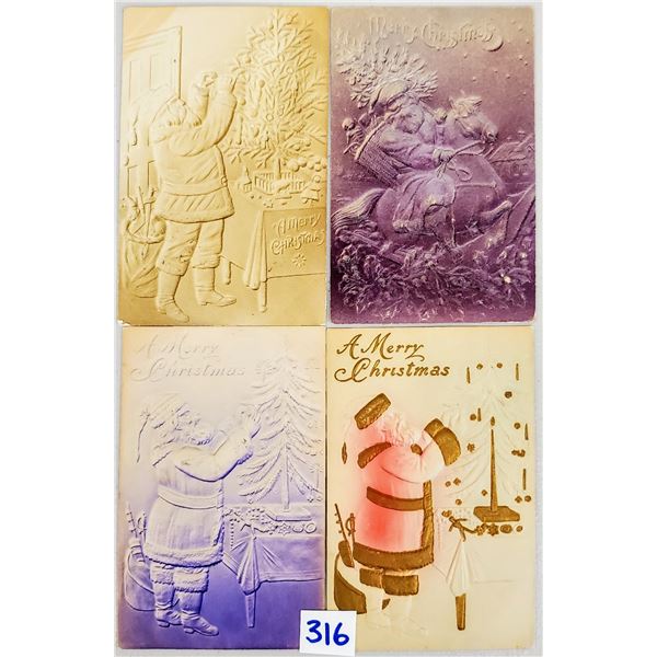 Airbrushed Santa Claus Christmas Greeting Postcards 11