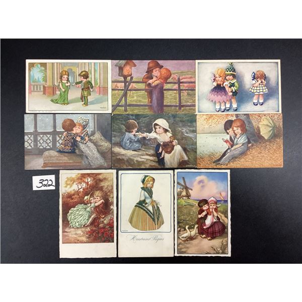 Signed Artist Bertiglia Children Greeting Postcards 9