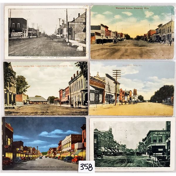 Minnesota Main Streets & Street Scenes 17 Postcards