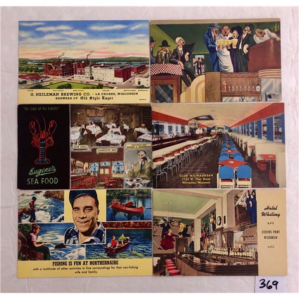 Wisconsin Colorful Linen Postcards - Advertising, Restaurants, etc. 30 Cards