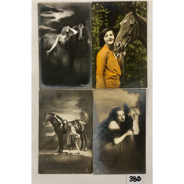 Real Photo Ladies with Horses Postcards 4