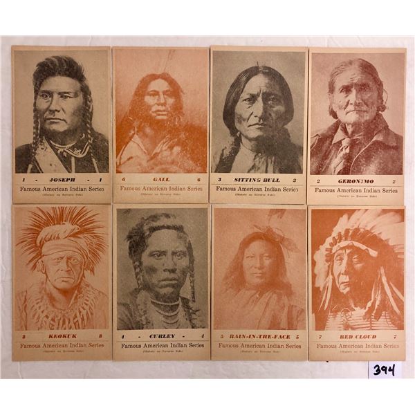 "Famous American Indian Series" 8 Postcards