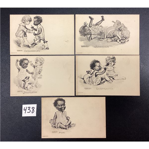 Group of 5 Albertype Black Americana Children Series Postcards