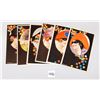 Image 3 : Set of 6 Nanni Art Deco Pretty Ladies in Hats with Masks Postcards