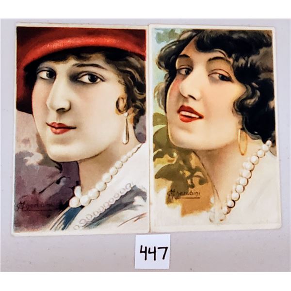 4 Pretty Lady Greeting Postcards