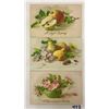 Image 1 : Novelty - 6 Klein All Silk Flower & Fruit Greeting Postcards