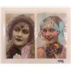 Image 1 : Novelty - 2 Glitter & Attachement Tinted Photo Pretty Lady Postcards
