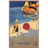 Image 1 : Woman on Beach Italian Poster Art Cattolica Adriatico Postcard