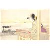 Image 1 : Japanese Geisha Girl Staring At Train & Ocean Postcard