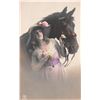 Image 1 : Set of 6 Tinted Real Photo Lady in Hat & Horse Postcards