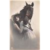 Image 3 : Set of 6 Tinted Real Photo Lady in Hat & Horse Postcards