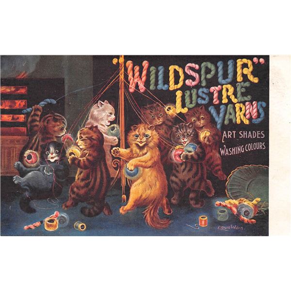 Louis Wain Cat Wildspur Lustre Varns Postcard
