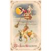 Image 1 : Winsch Halloween Witch & Ghost Hot Air Ballon Holiday Greeting Postcard