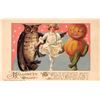 Image 1 : Winsch Halloween "A Hallowe'en Jollity" Girl with Owl & Pumpkin Holiday Greeting Postcard