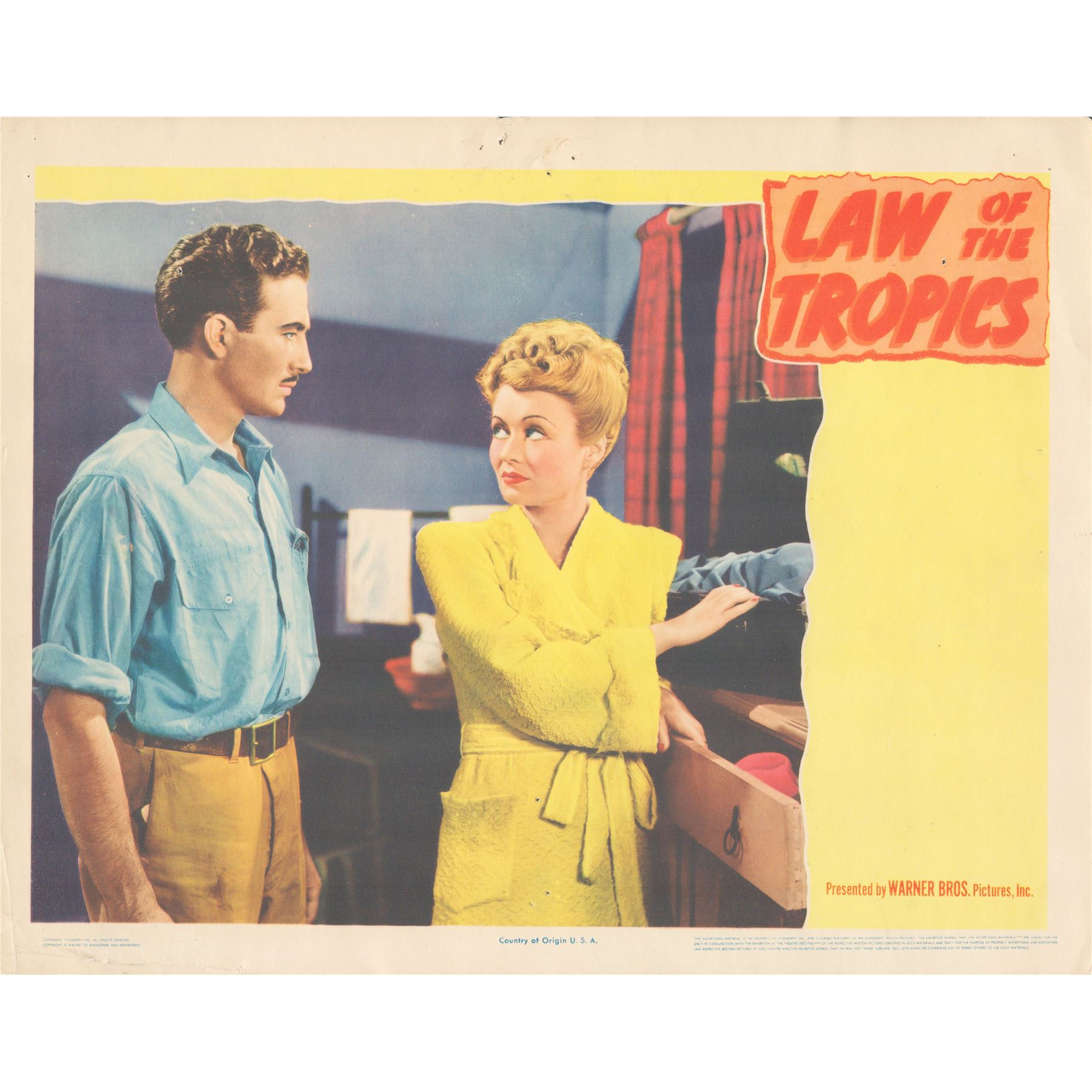 Law of the Tropics 1941 original vintage lobby card